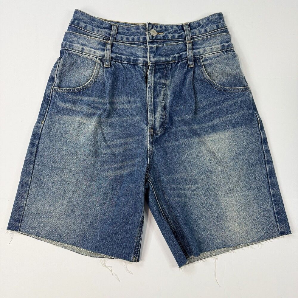 Aaron & Amber Womens Double Waistband Cargo Jean Jorts Faded Skater Size‎ 28 (M)